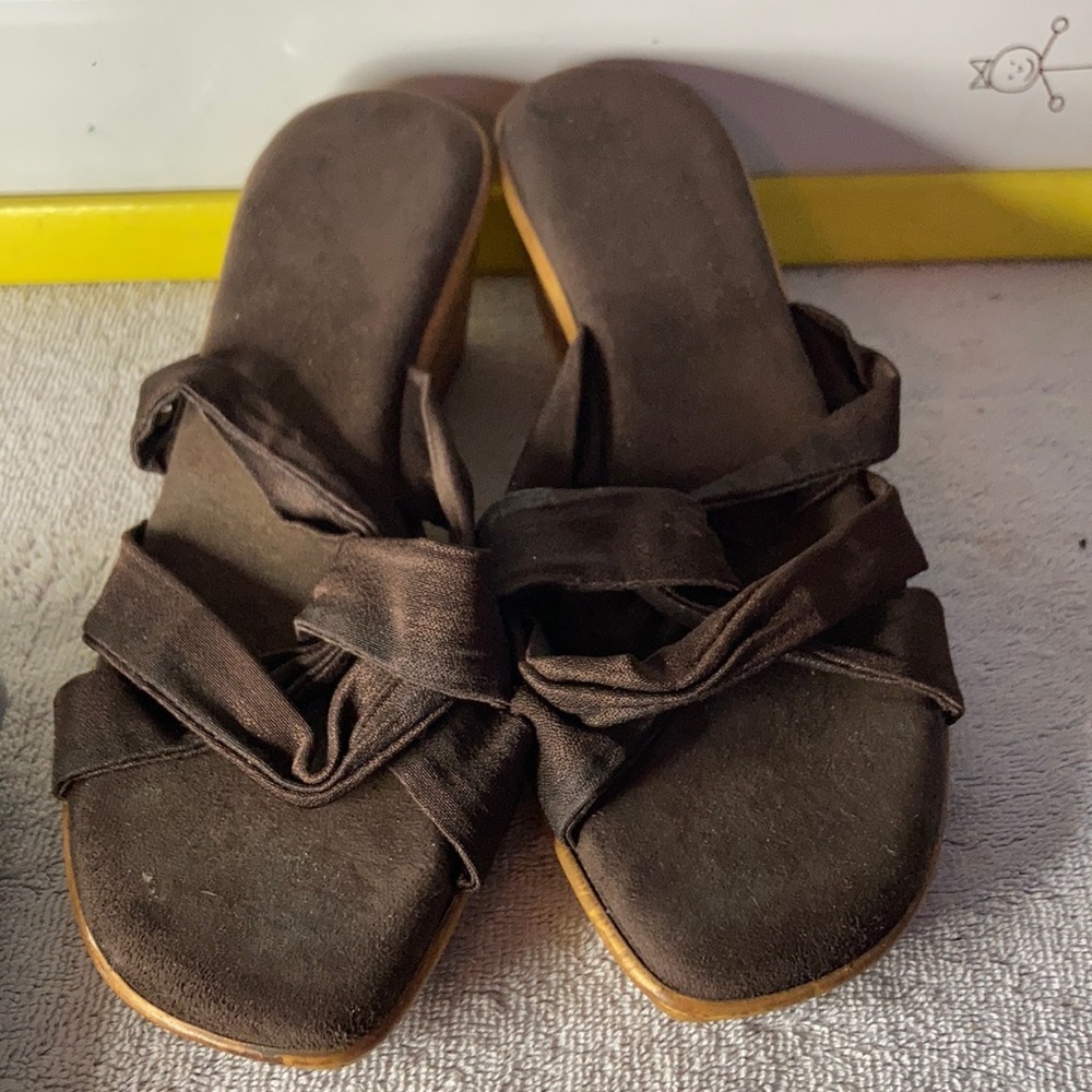 Italian Shoemakers Cork Wedges 7 Brown